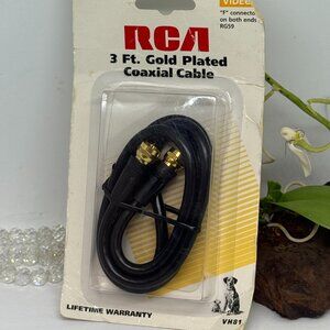 RCA 3 Ft Gold Plated Coaxial Cable "F" Connector R659 VH81 - Factory Sealed